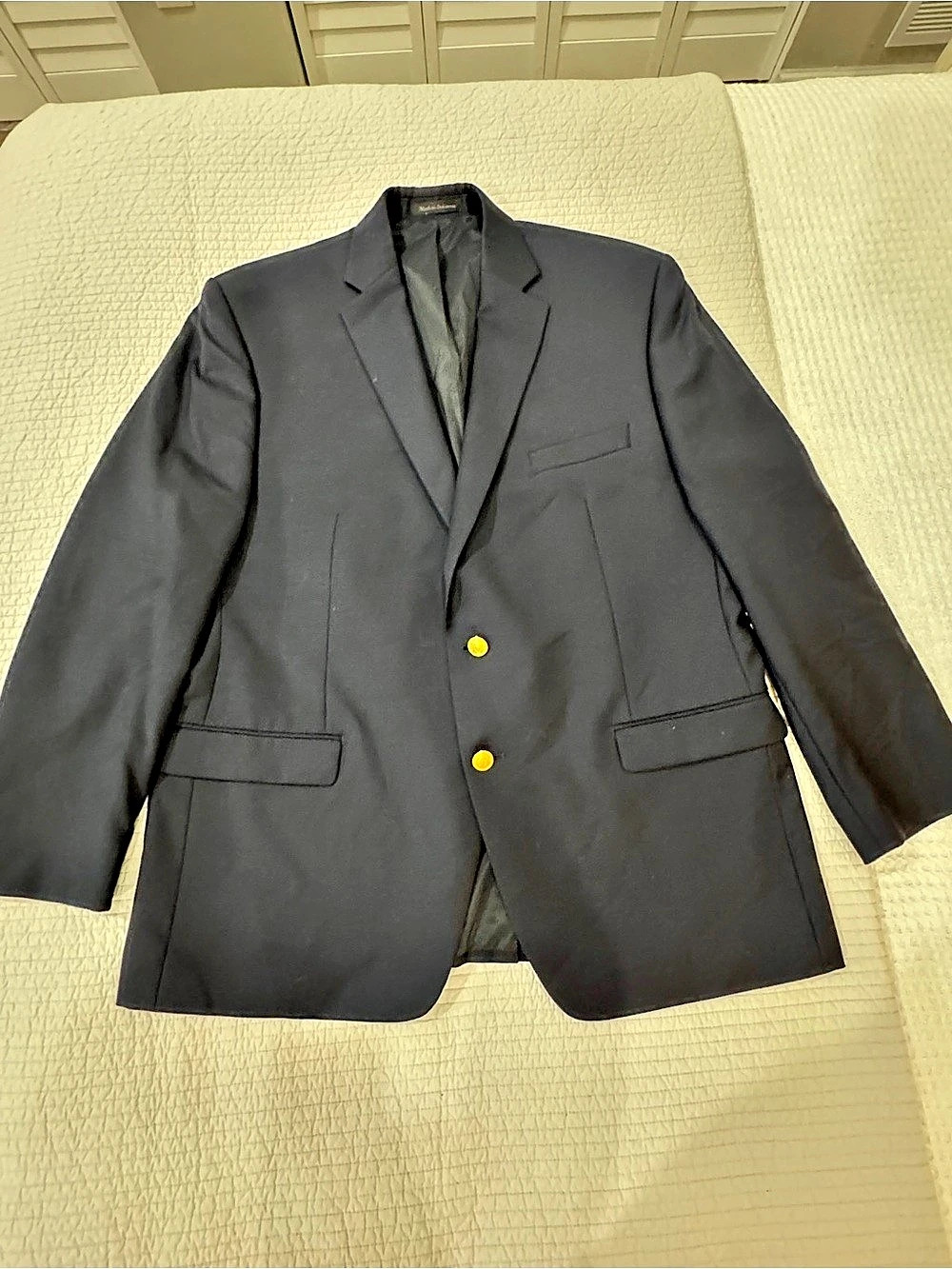Lauren Ralph Lauren Men's Classic Wool Navy Blazer Black 46 R